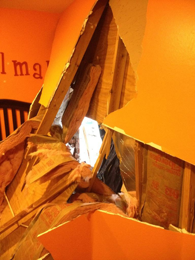 Bellaire home: Bedroom after SUV accident