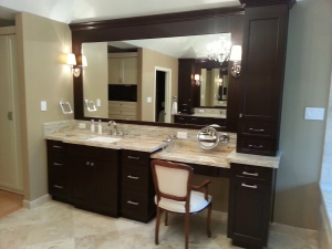 her custom bathroom vanity - Houston Luxury Bathroom Remodeling 