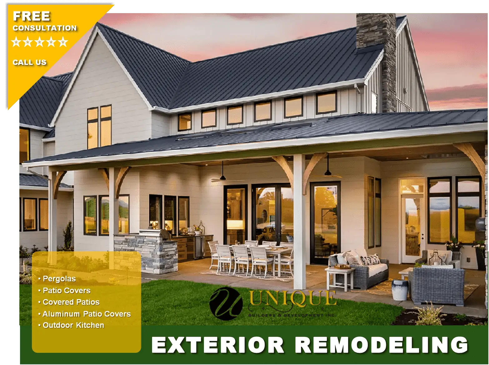 Houston Home Remodeling Exterior - Pergolas - Patio Covers - Covered Patios - Outdoor Kitchen