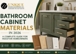Bathroom cabinet materials in 2026 for Houston homeowners – Unique Builders