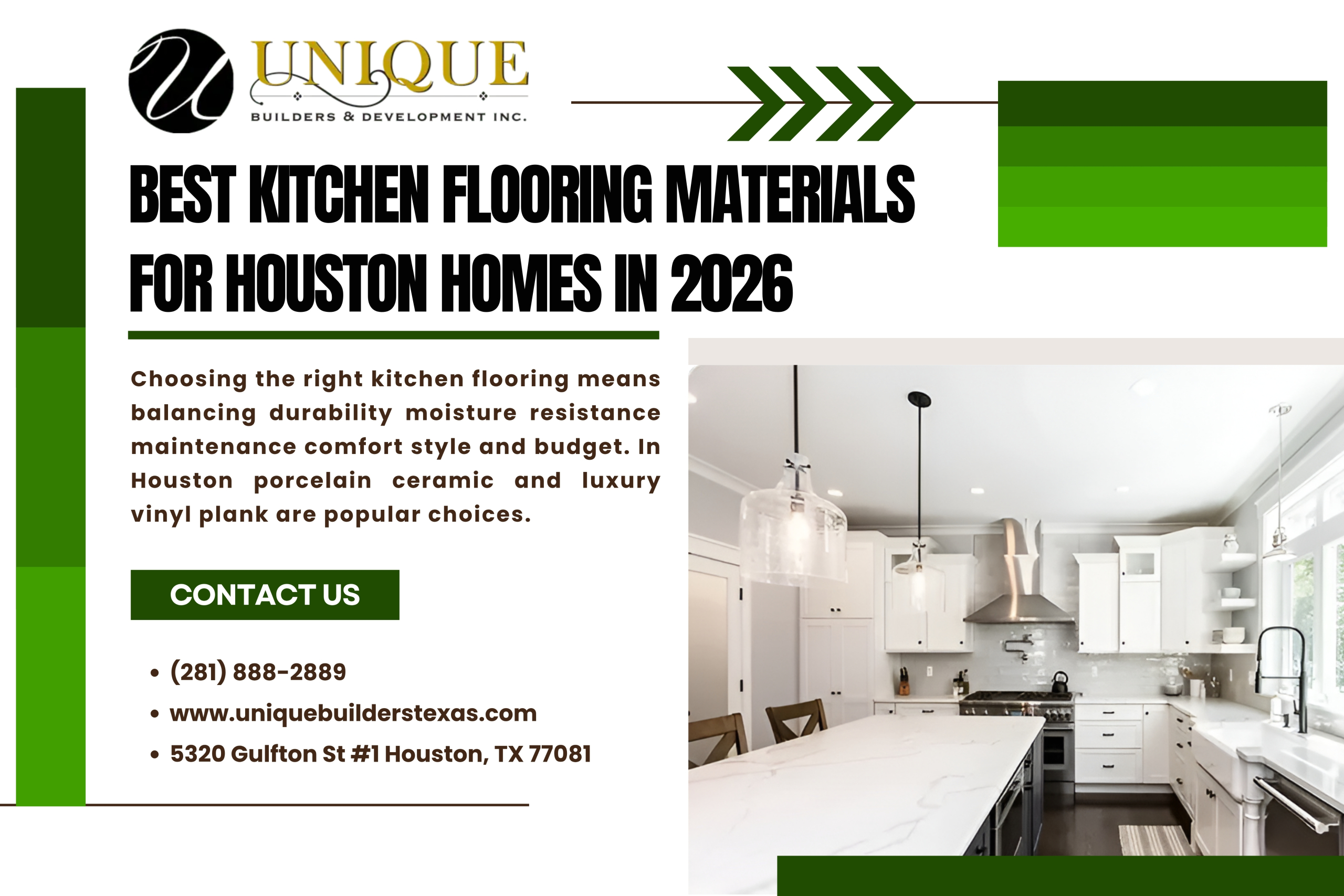 Best Kitchen Flooring Materials for Houston Homes in 2026